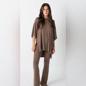 Women’s All Weekend Long Pant Set - Taupe Brown - XL